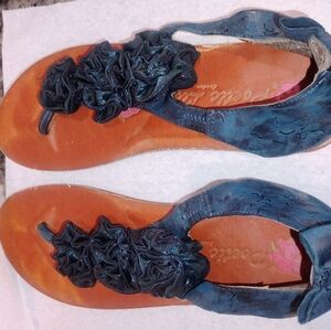 Poetic License Blue and Tan Sandals